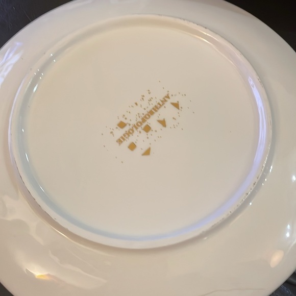 New Anthropologie Night Sky Pink & Gold Star Dessert Plate Set AnthroLiving - Picture 7 of 9